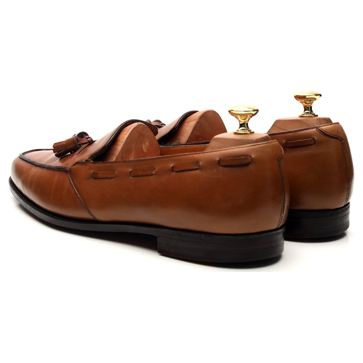 &#39;Palumbo&#39; Brown Leather Tassel Loafers UK 10.5 E