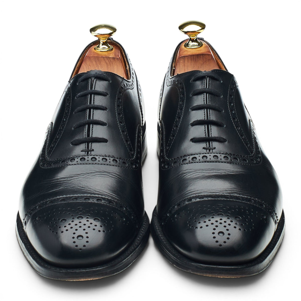 'Diplomat' Black Leather Oxford Brogues UK 8 F