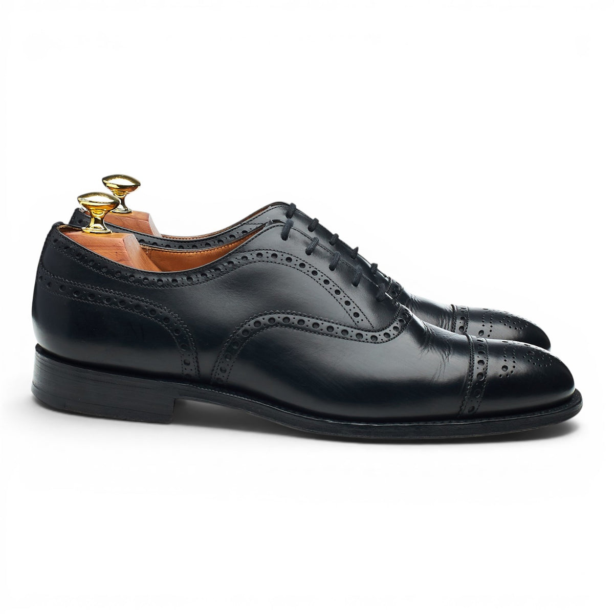 'Diplomat' Black Leather Oxford Brogues UK 8 F