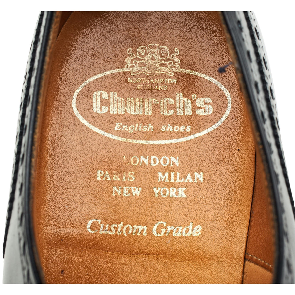 'Diplomat' Black Leather Oxford Brogues UK 8 F
