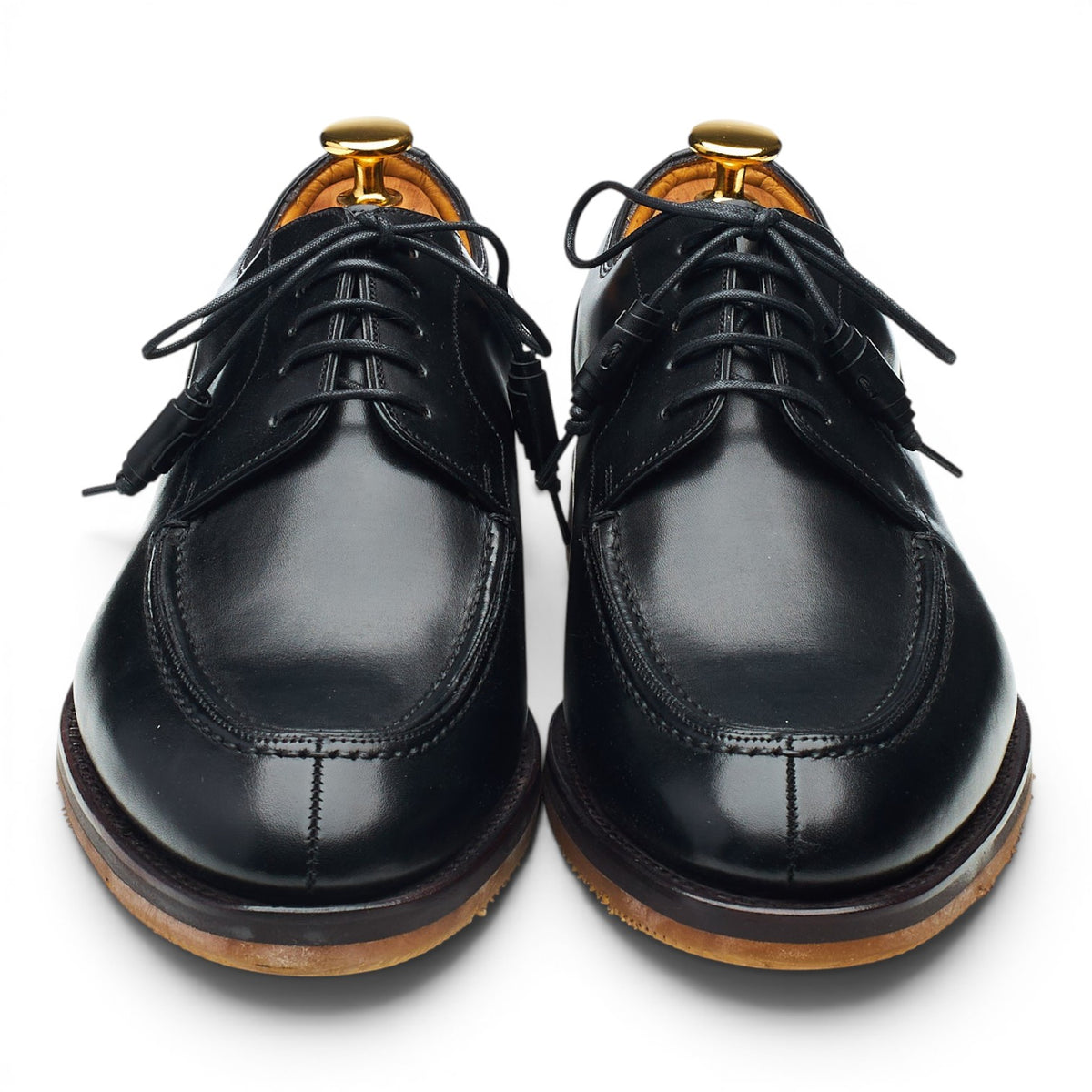 Black Leather Split Toe Derby UK 6