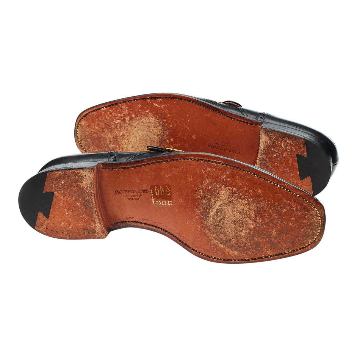 'Chalfont' Black Leather Brogue Monk Strap UK 7 E