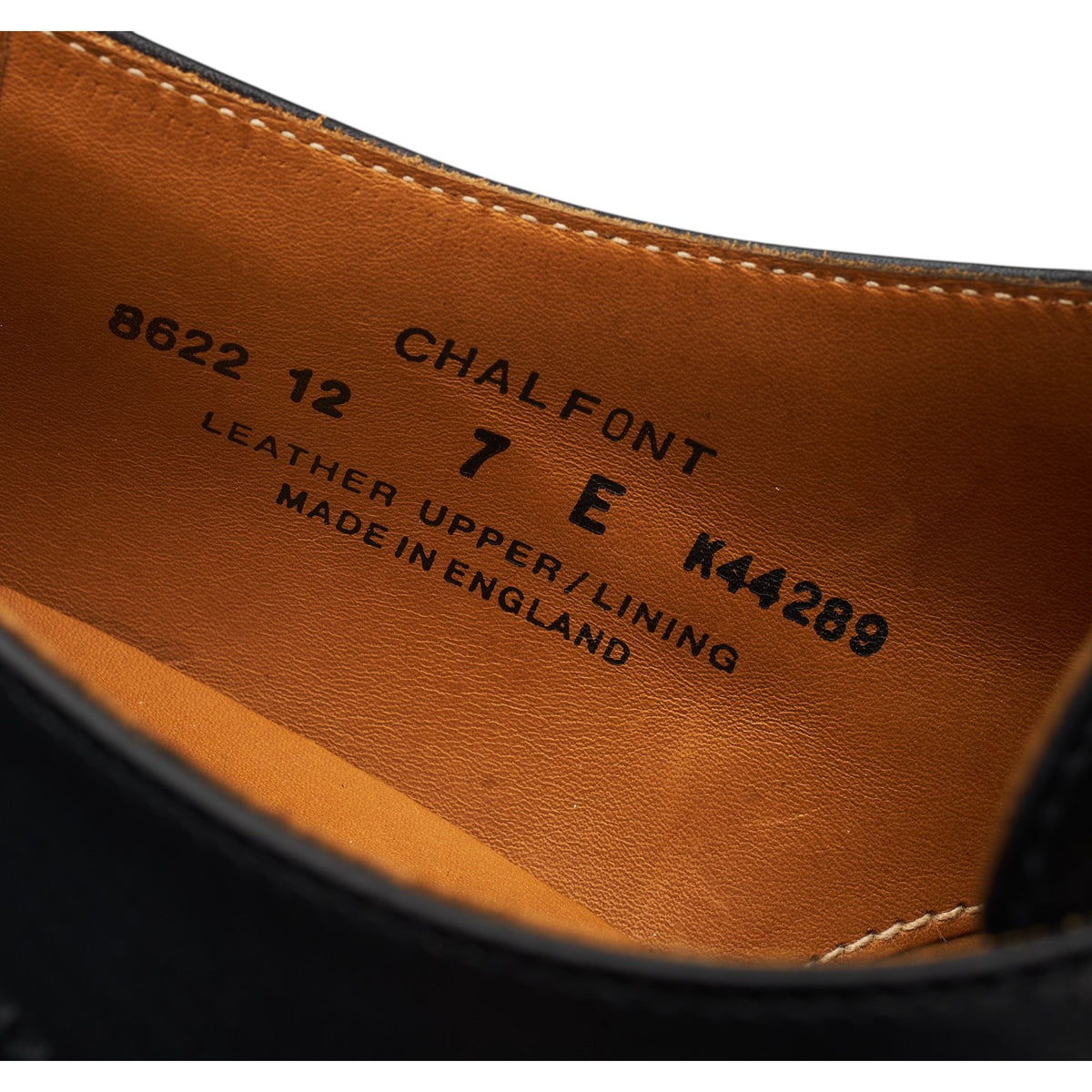 'Chalfont' Black Leather Brogue Monk Strap UK 7 E