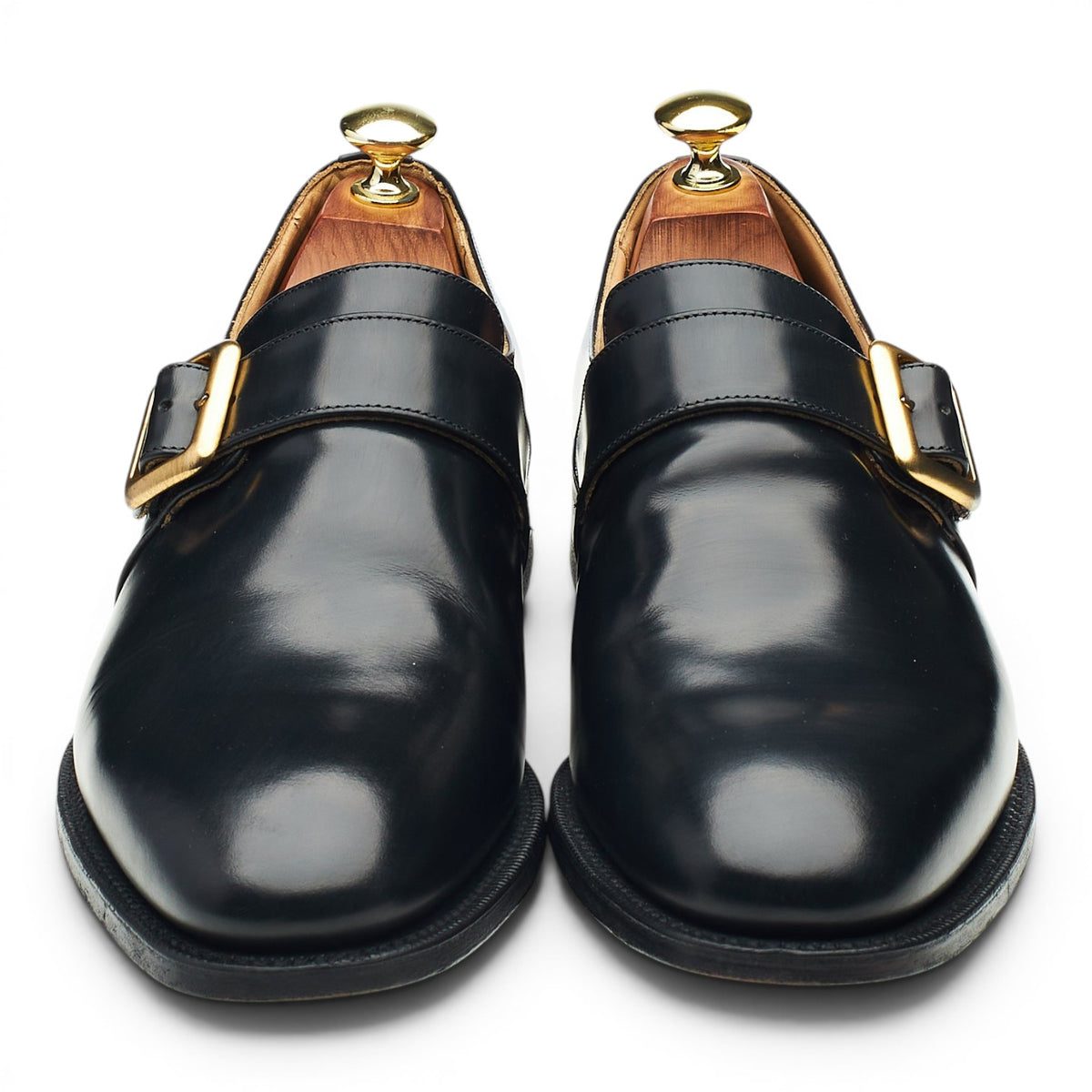 'Danube' Black Leather Monk Strap UK 8 F