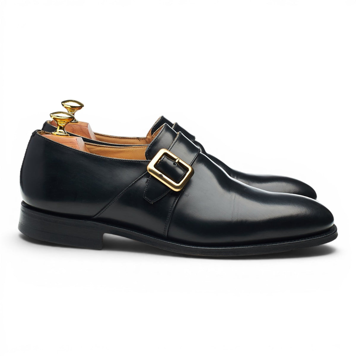 'Danube' Black Leather Monk Strap UK 8 F