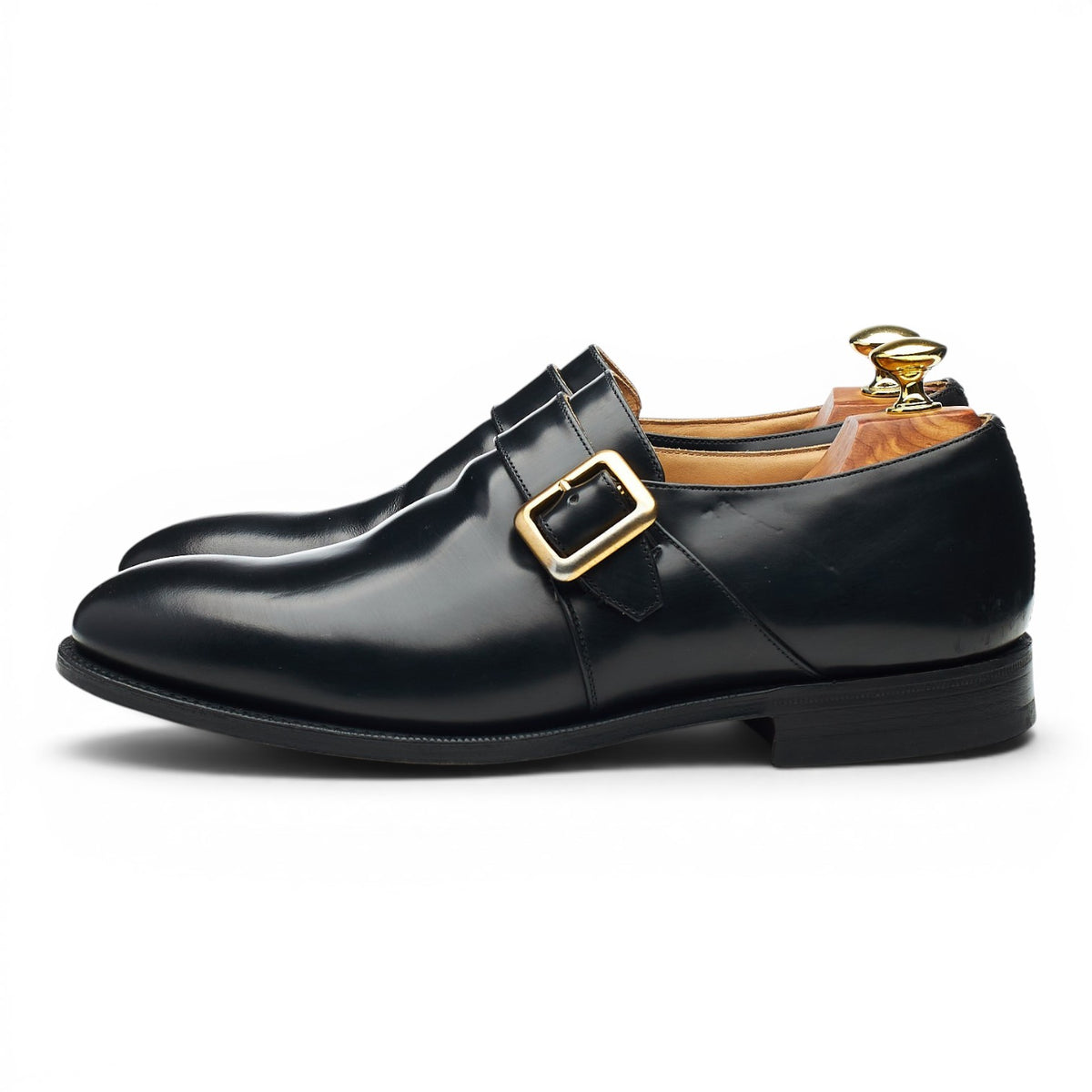 'Danube' Black Leather Monk Strap UK 8 F