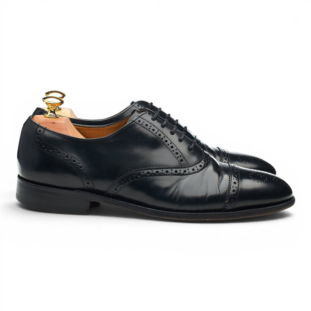 'Gatwick' Black Leather Oxford Brogues UK 7.5 G