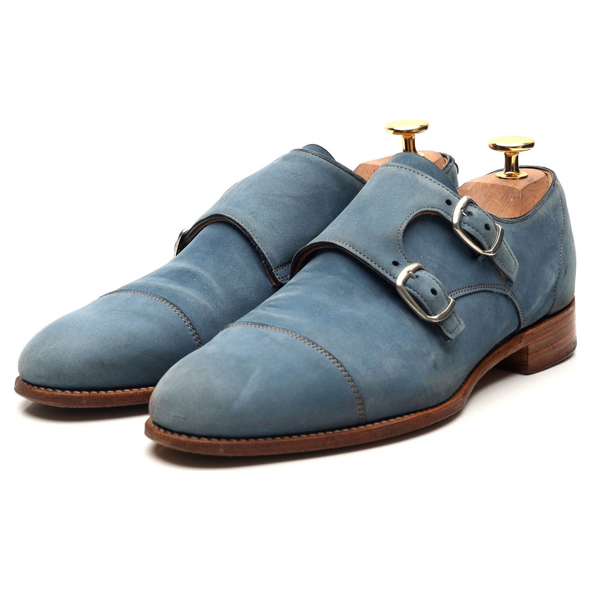 Women&#39;s &#39;Annie&#39; Blue Nubuck Double Monk Strap UK 5