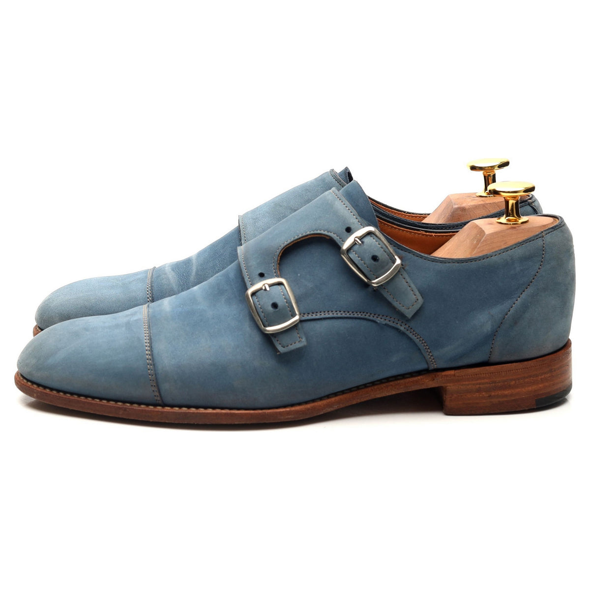 Women&#39;s &#39;Annie&#39; Blue Nubuck Double Monk Strap UK 5