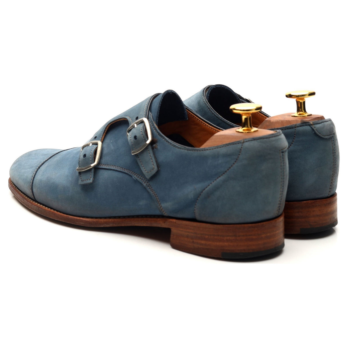 Women&#39;s &#39;Annie&#39; Blue Nubuck Double Monk Strap UK 5