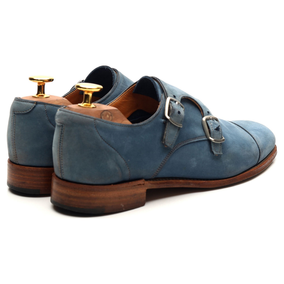 Women&#39;s &#39;Annie&#39; Blue Nubuck Double Monk Strap UK 5