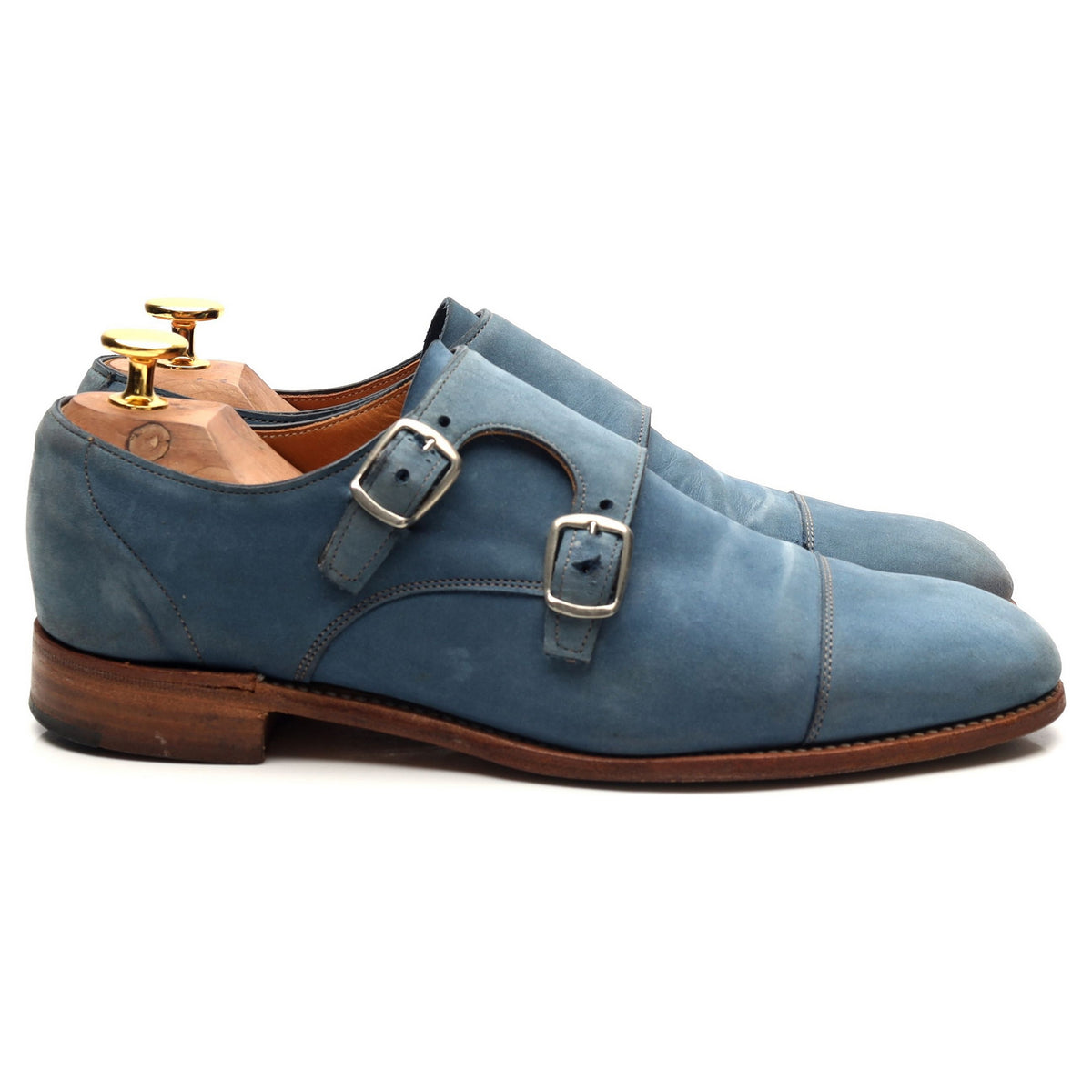 Women&#39;s &#39;Annie&#39; Blue Nubuck Double Monk Strap UK 5