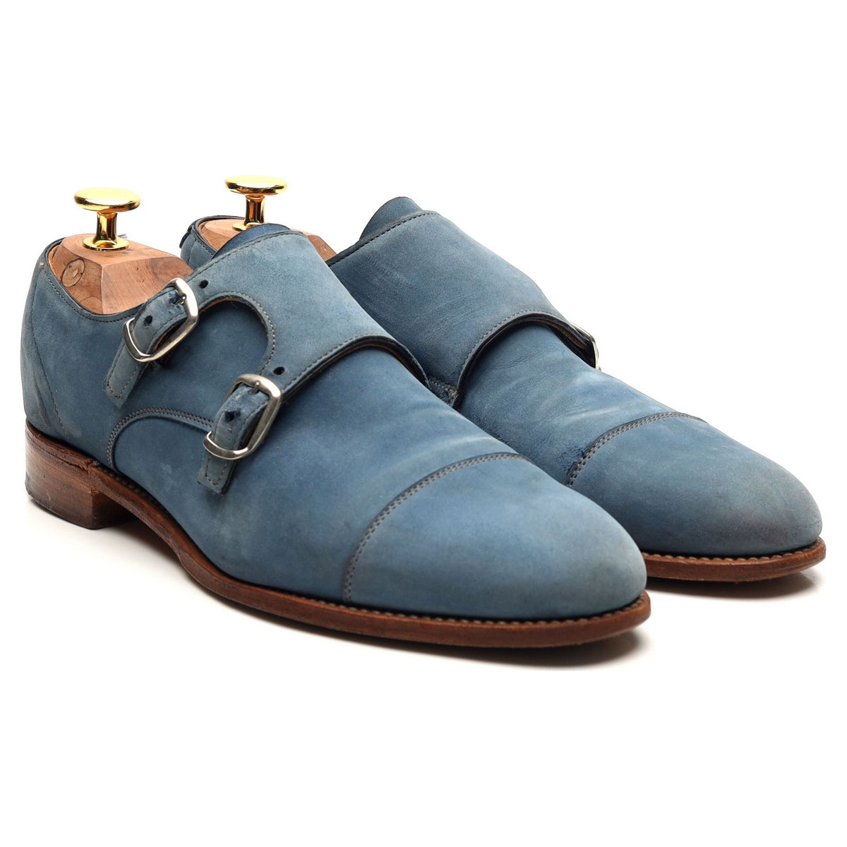 Women&#39;s &#39;Annie&#39; Blue Nubuck Double Monk Strap UK 5