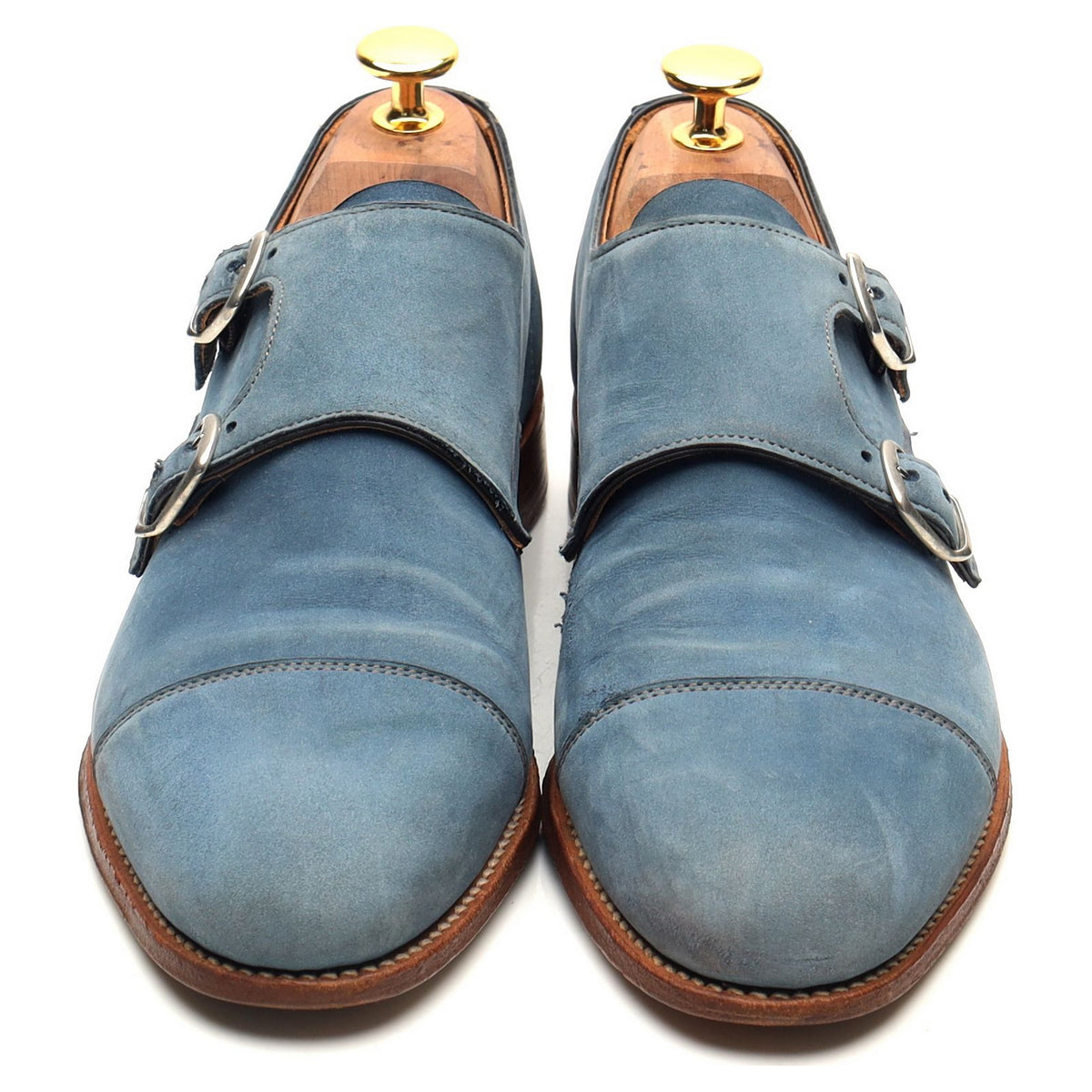 Women&#39;s &#39;Annie&#39; Blue Nubuck Double Monk Strap UK 5