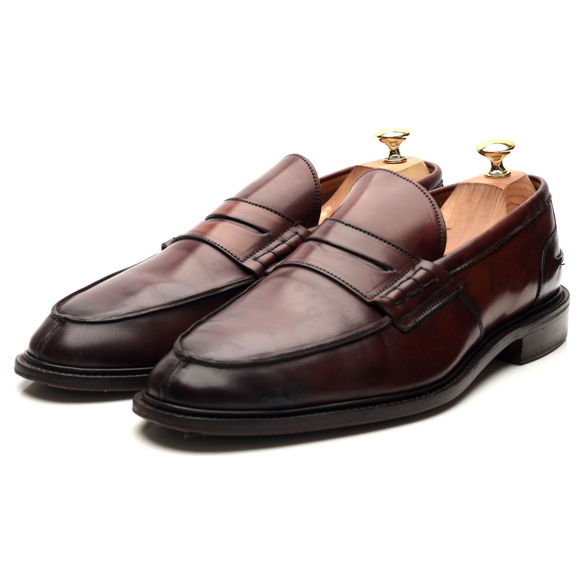 &#39;Adam&#39; Burgundy Cordovan Leather Loafers UK 11