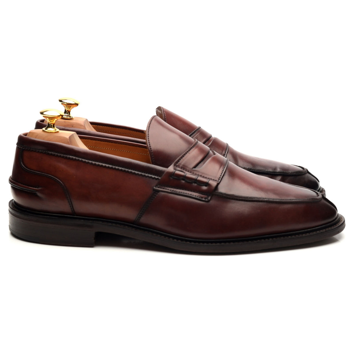 &#39;Adam&#39; Burgundy Cordovan Leather Loafers UK 11