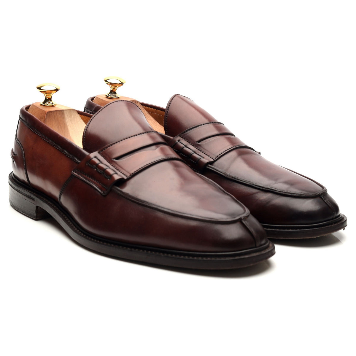 &#39;Adam&#39; Burgundy Cordovan Leather Loafers UK 11