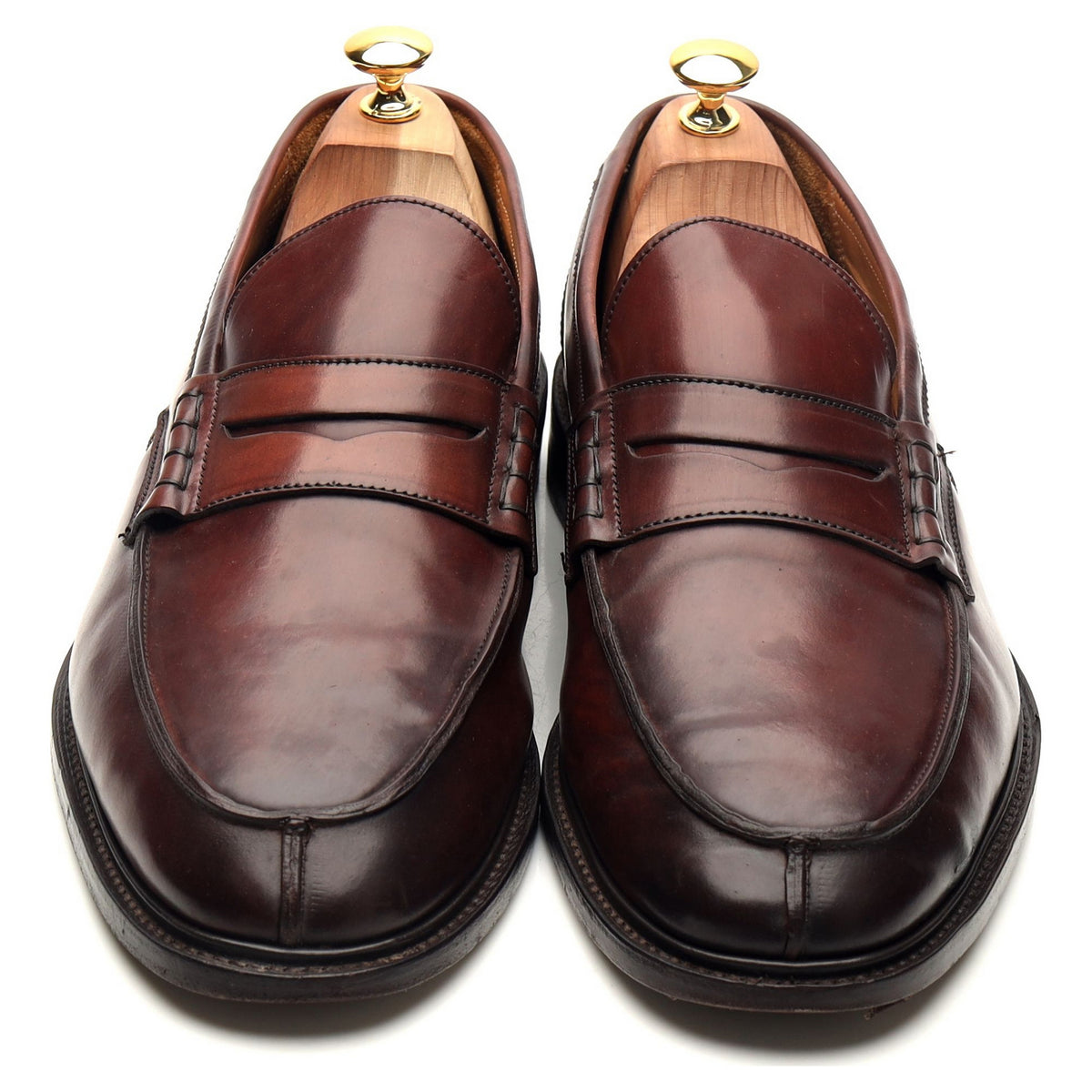 &#39;Adam&#39; Burgundy Cordovan Leather Loafers UK 11