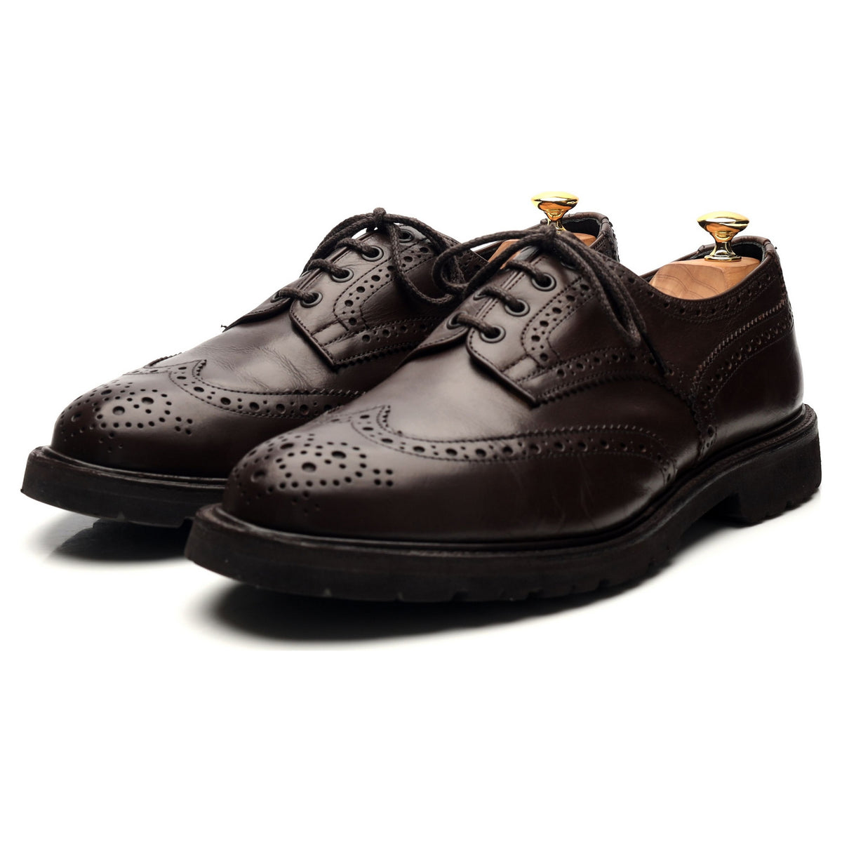 &#39;Bourton&#39; Dark Brown Leather Derby Brogues UK 11