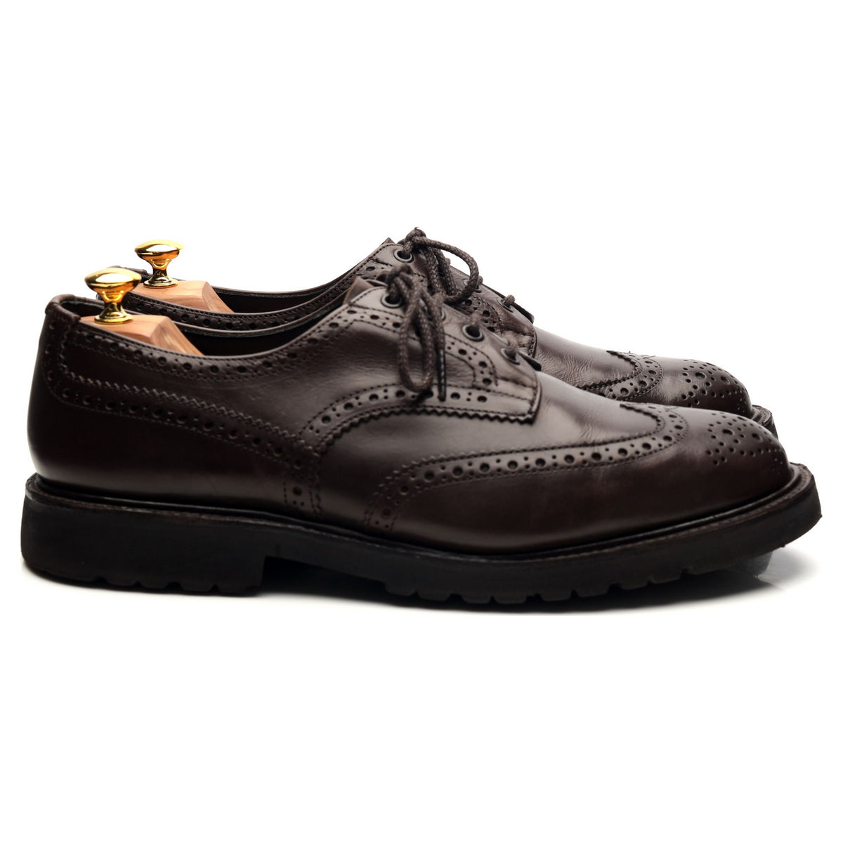 &#39;Bourton&#39; Dark Brown Leather Derby Brogues UK 11