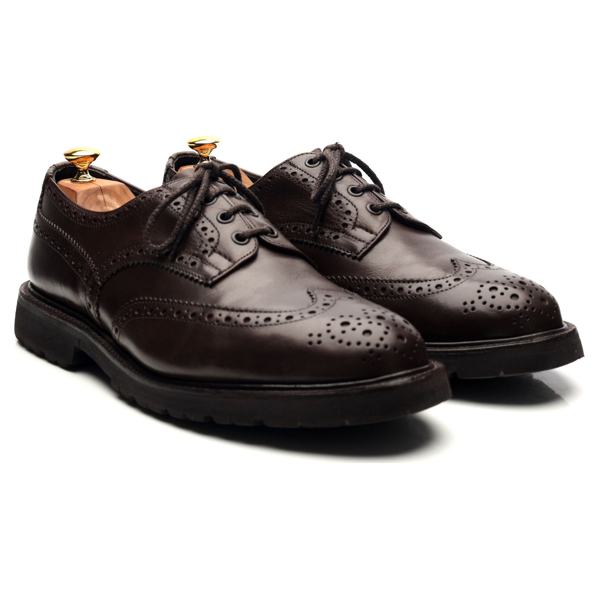 &#39;Bourton&#39; Dark Brown Leather Derby Brogues UK 11