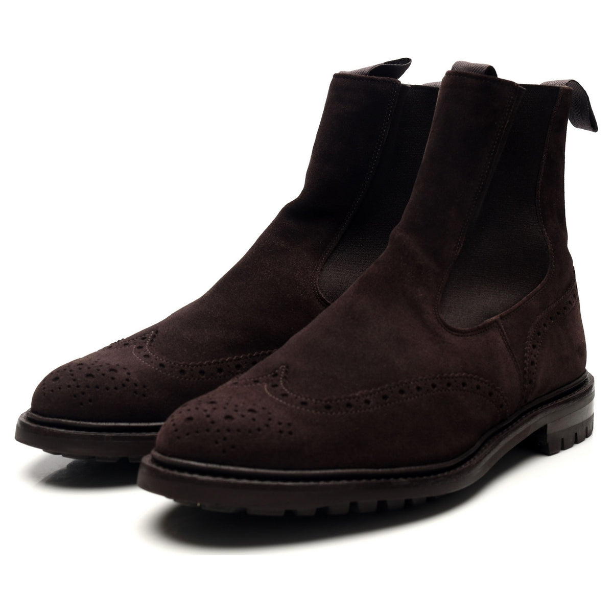 &#39;Henry&#39; Dark Brown Suede Boots Brogues UK 11