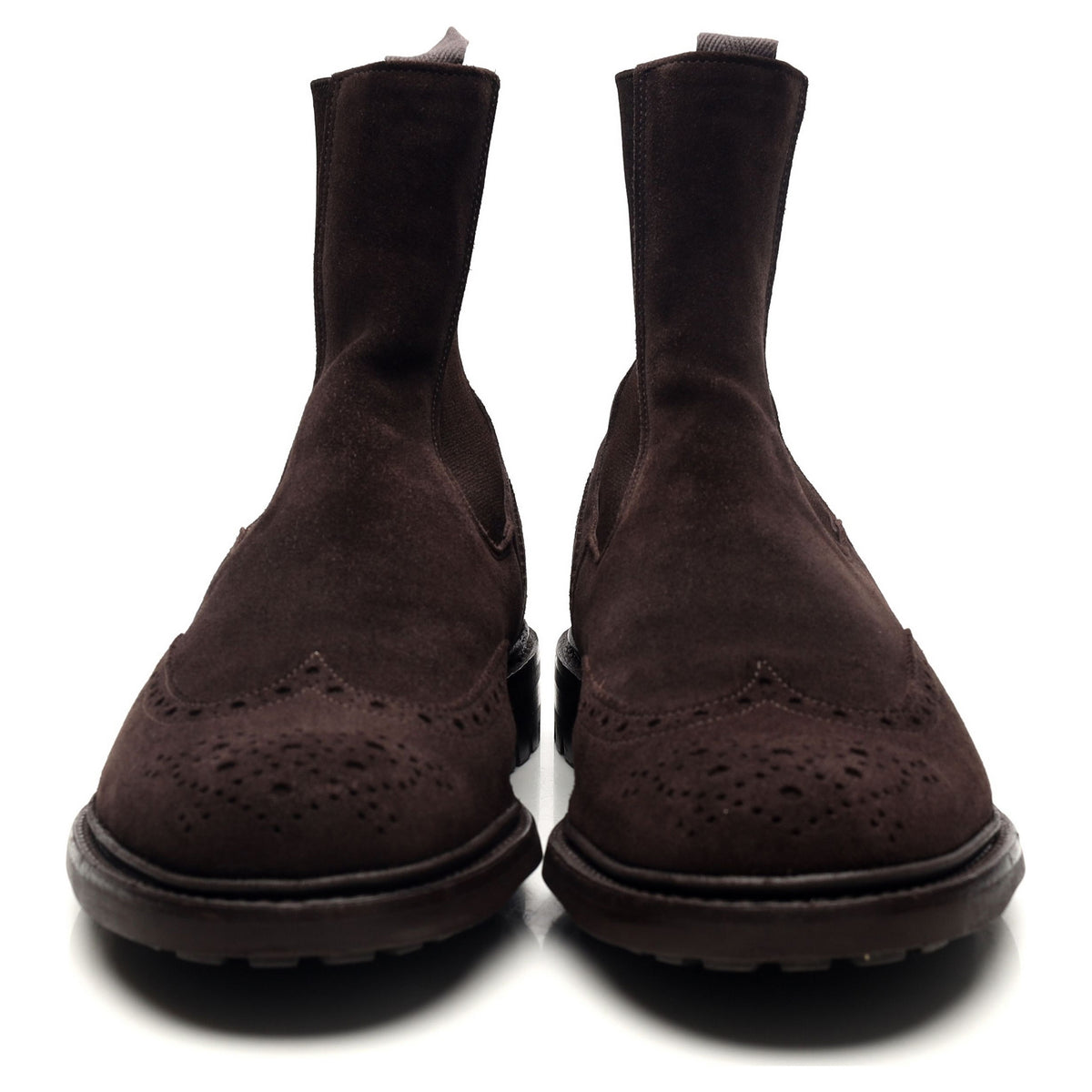 &#39;Henry&#39; Dark Brown Suede Boots Brogues UK 11