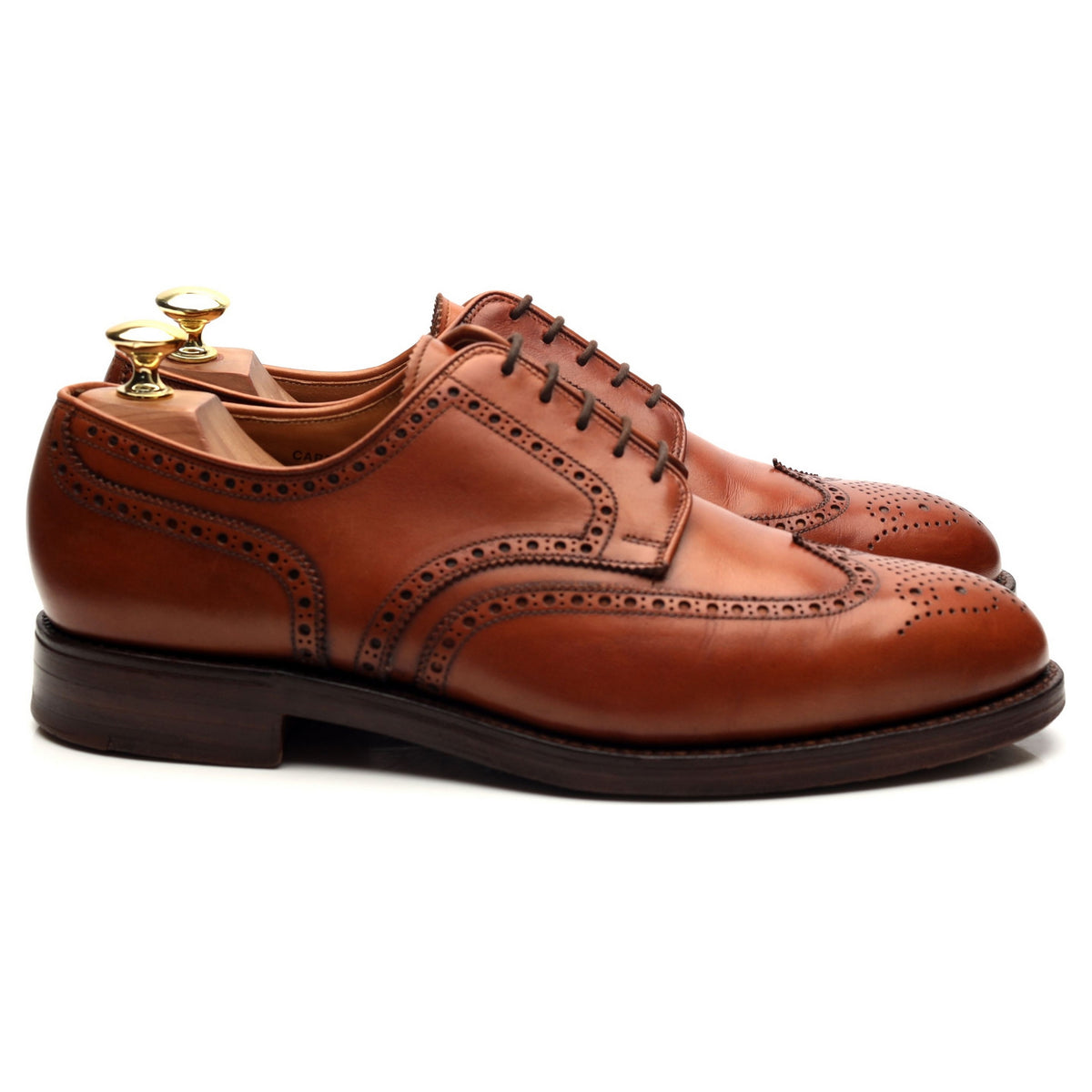 &#39;Cardiff&#39; Tan Brown Leather Derby Brogues UK 8.5 E