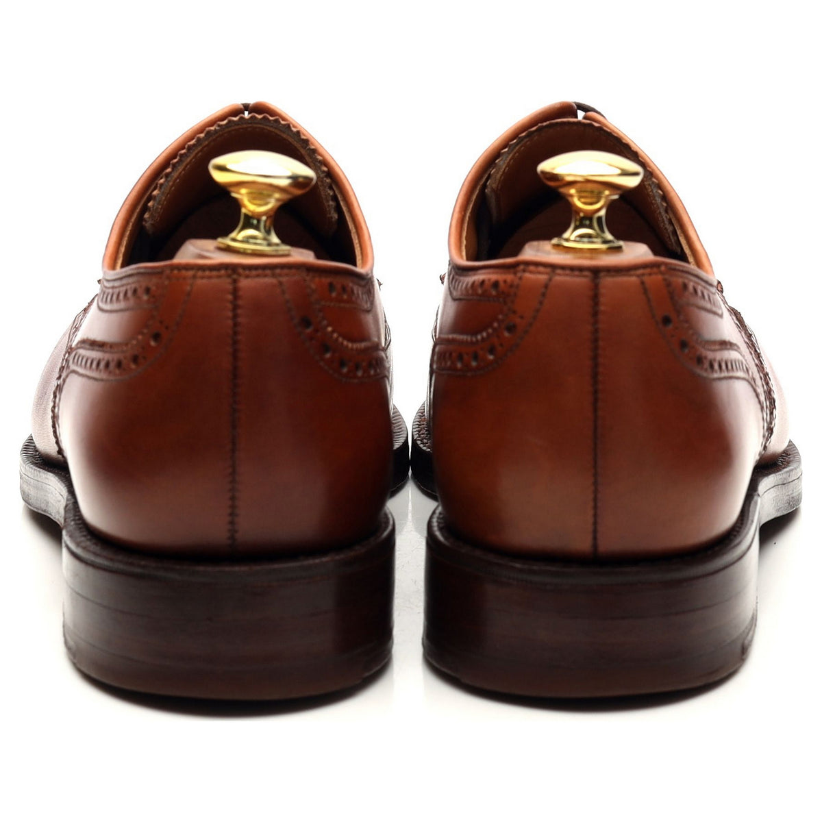 &#39;Cardiff&#39; Tan Brown Leather Derby Brogues UK 8.5 E