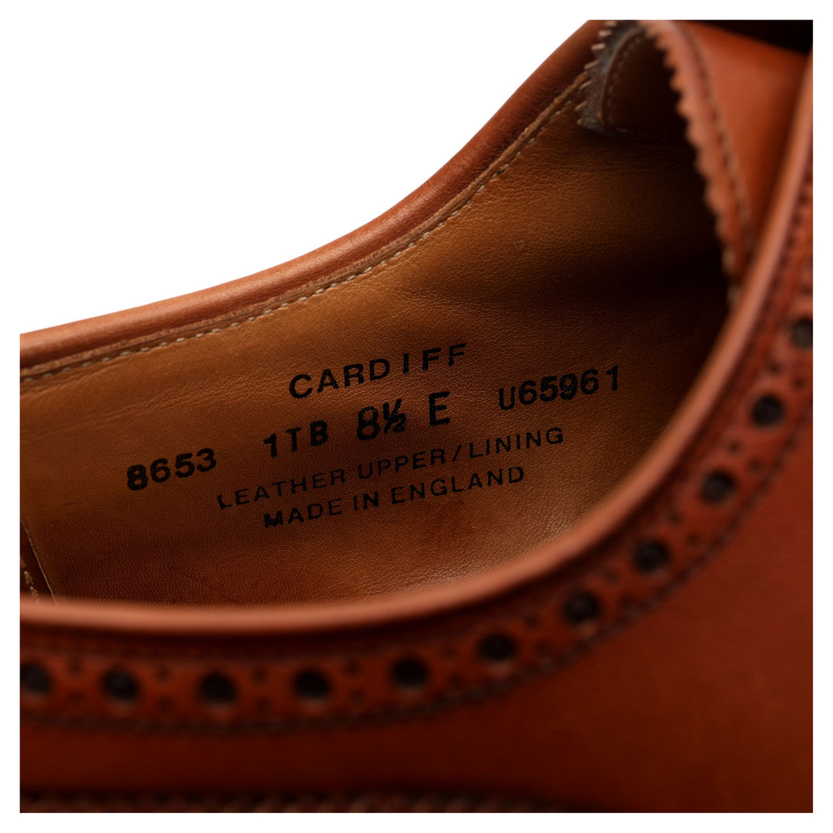 &#39;Cardiff&#39; Tan Brown Leather Derby Brogues UK 8.5 E