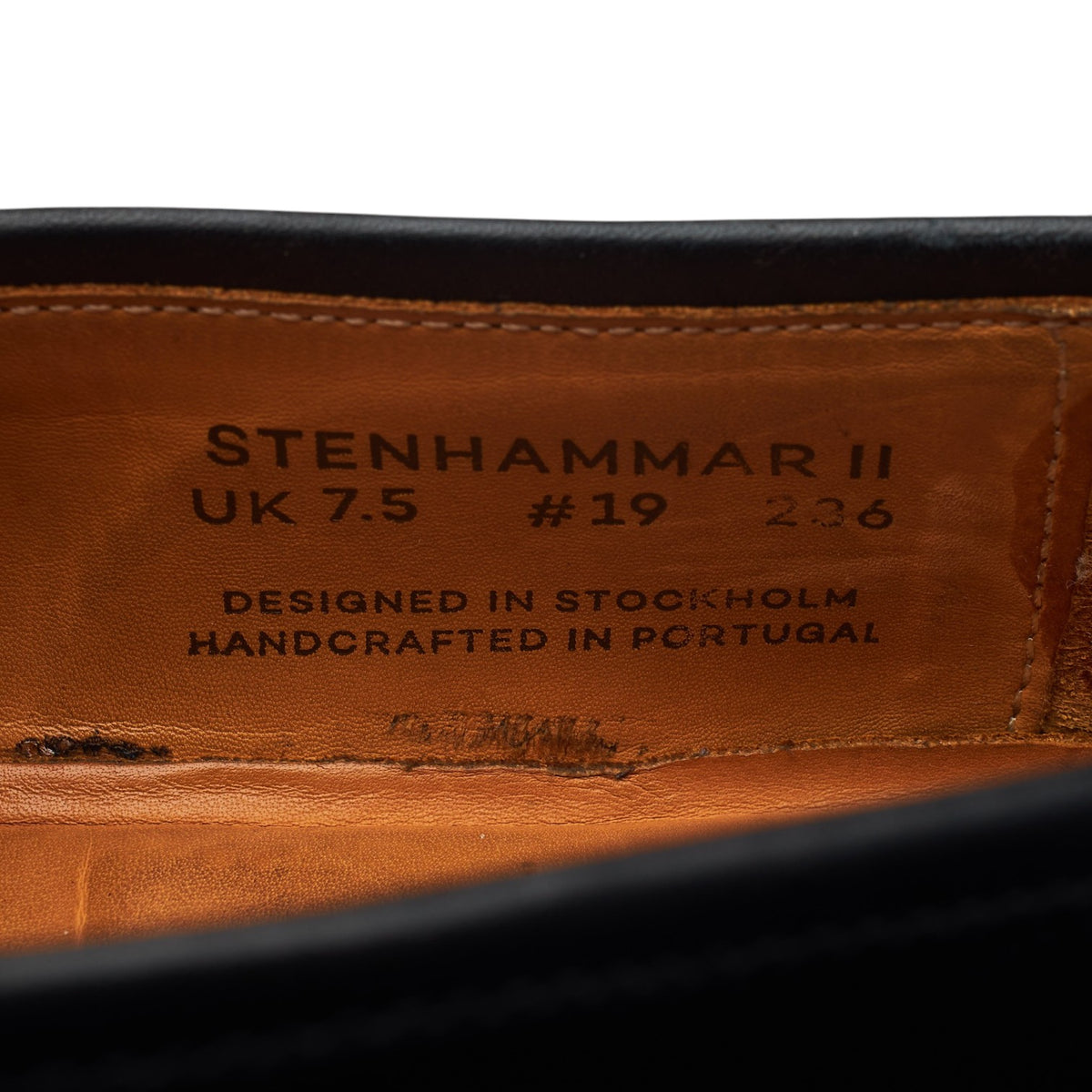 'Stenhammar II' Black Leather Loafers UK 7.5