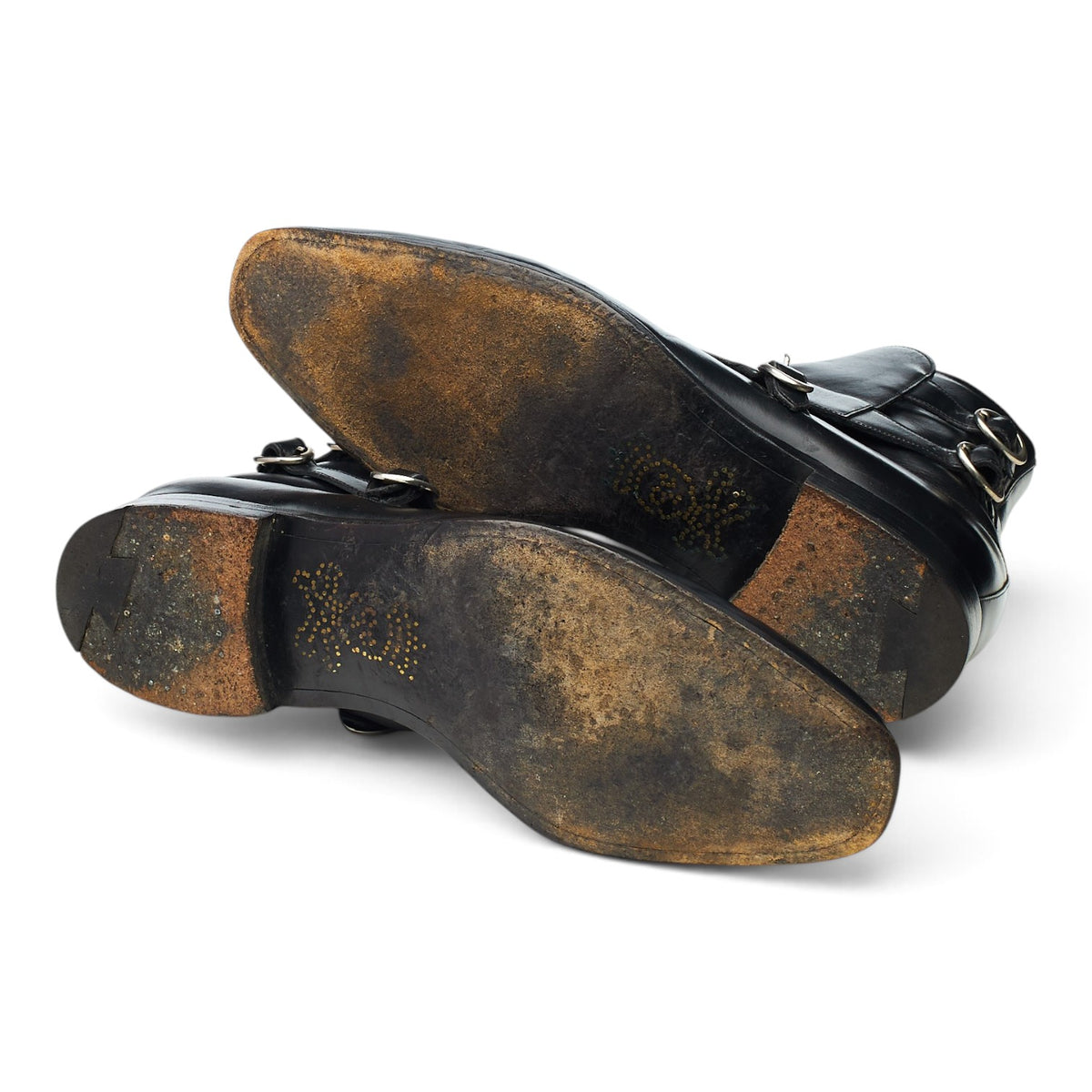 'Lavenum' Black Leather Biker Boots UK 9 F