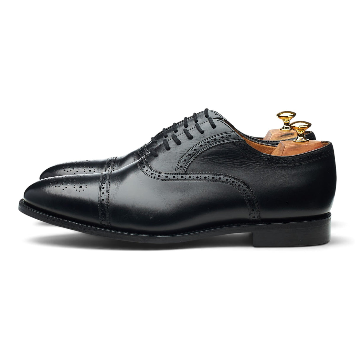 Royal Collection 'Edward' Black Leather Oxford Brogues UK 11 G