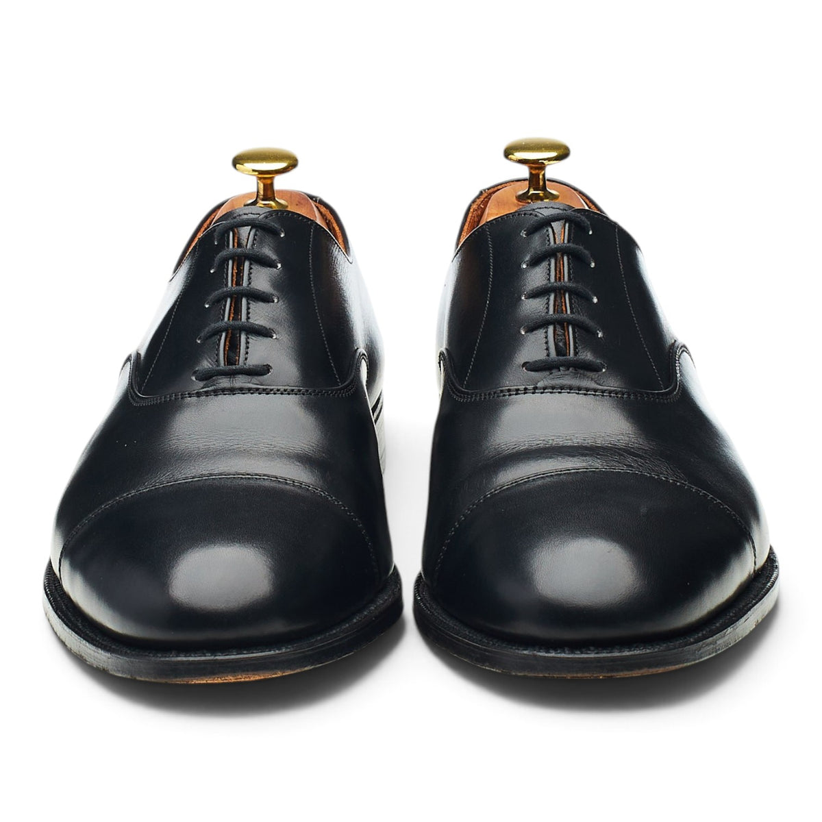Vintage Black Leather Oxford UK 8