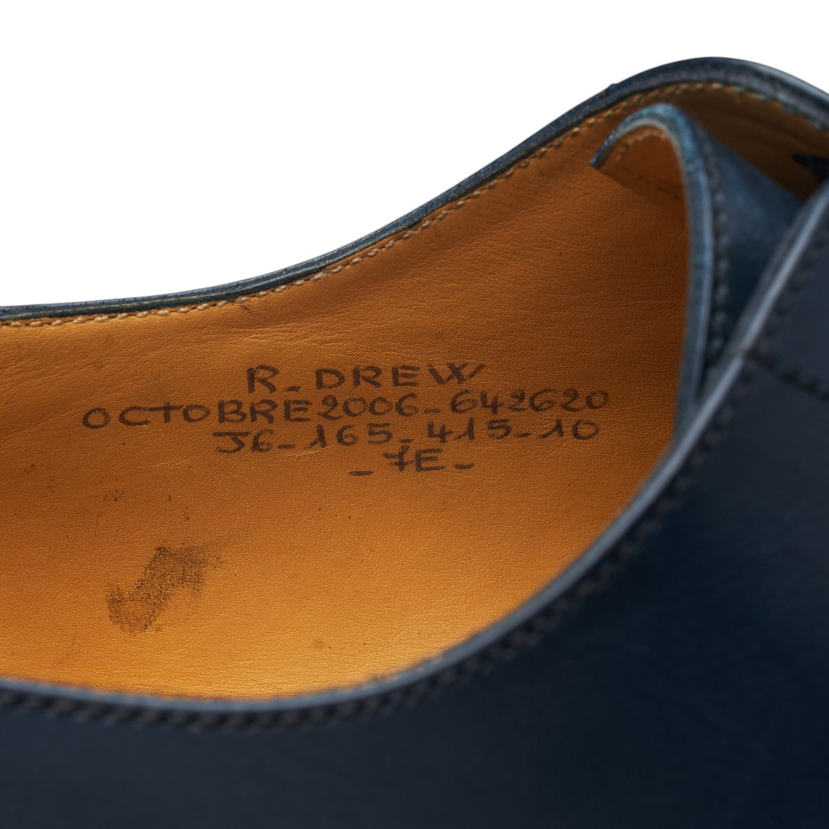 '415' Navy Blue Leather Oxford 7 E UK 7.5