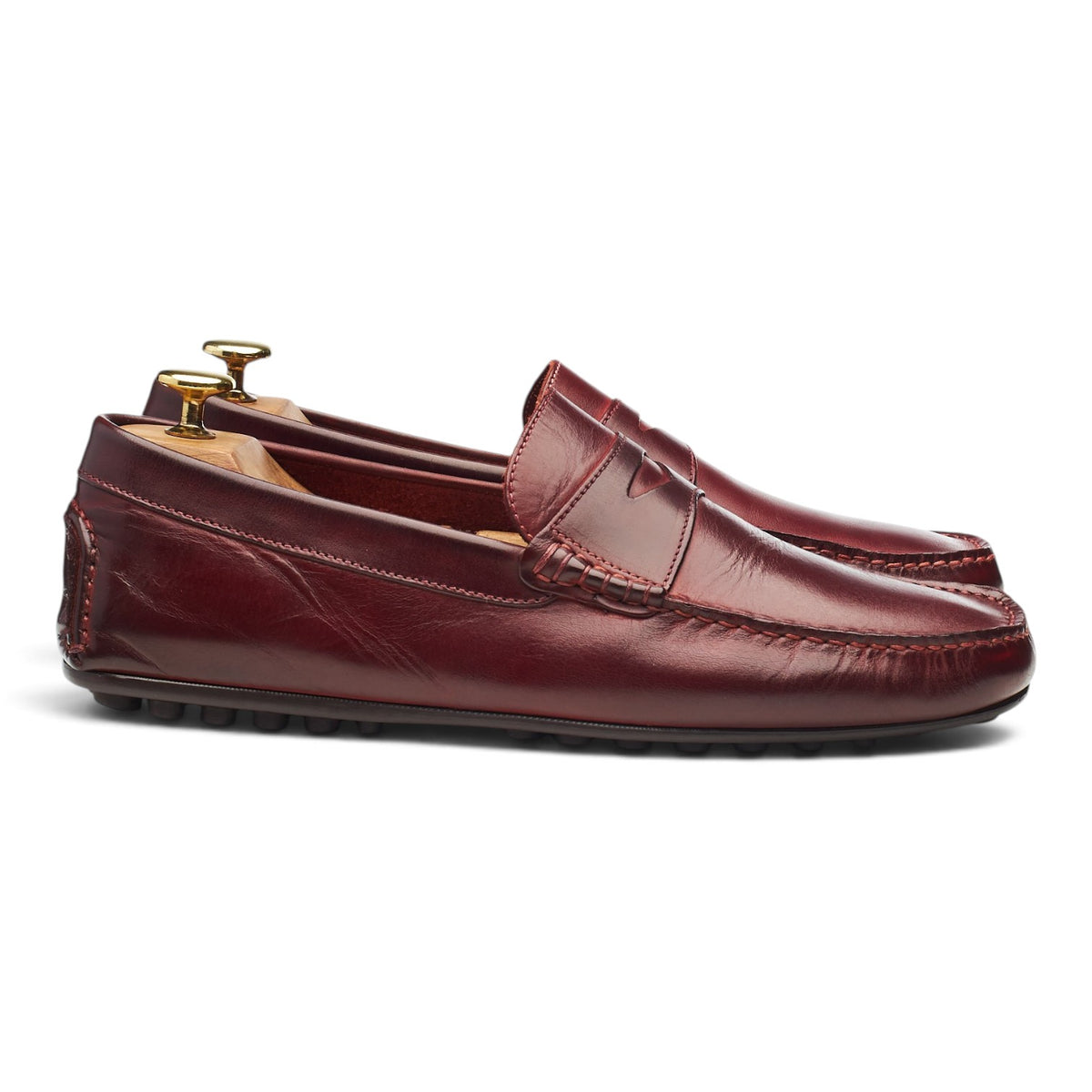 'Donnington' Burgundy Leather Driving Loafers UK 8 EU 42 F