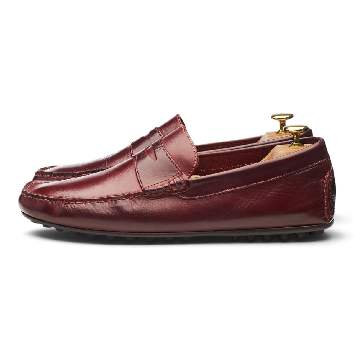 'Donnington' Burgundy Leather Driving Loafers UK 8 EU 42 F