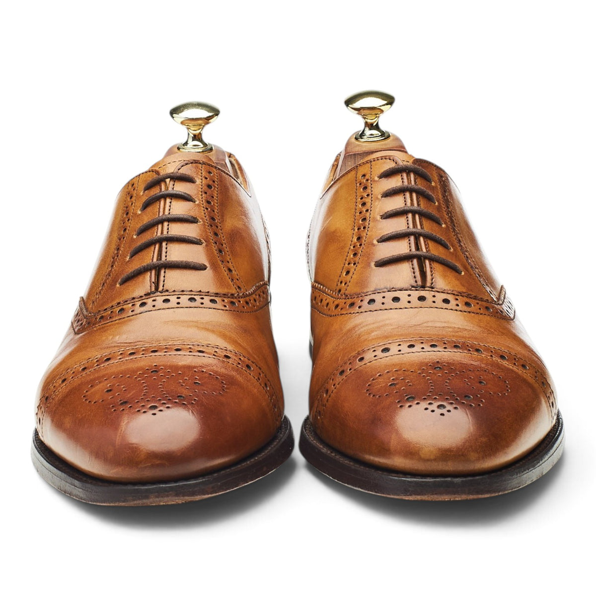 Tan Brown Leather Oxford Brogues UK 7.5 G