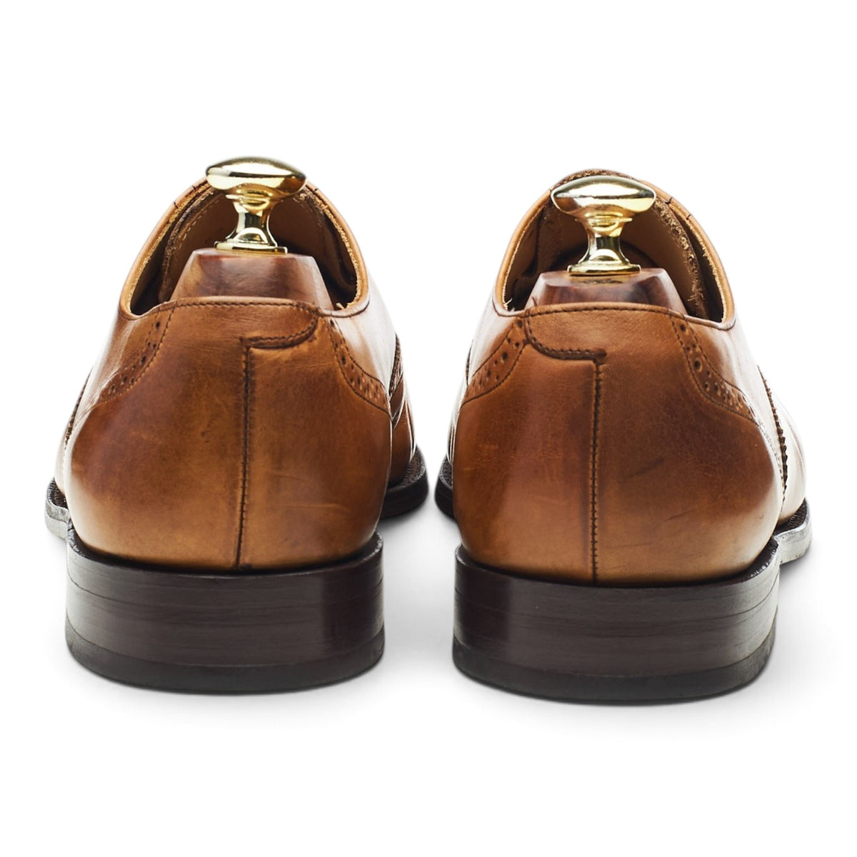 Tan Brown Leather Oxford Brogues UK 7.5 G