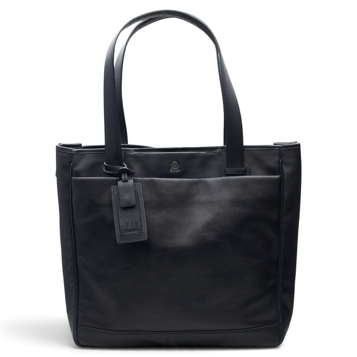 Navy Blue Leather Traveller Utility Tote Bag