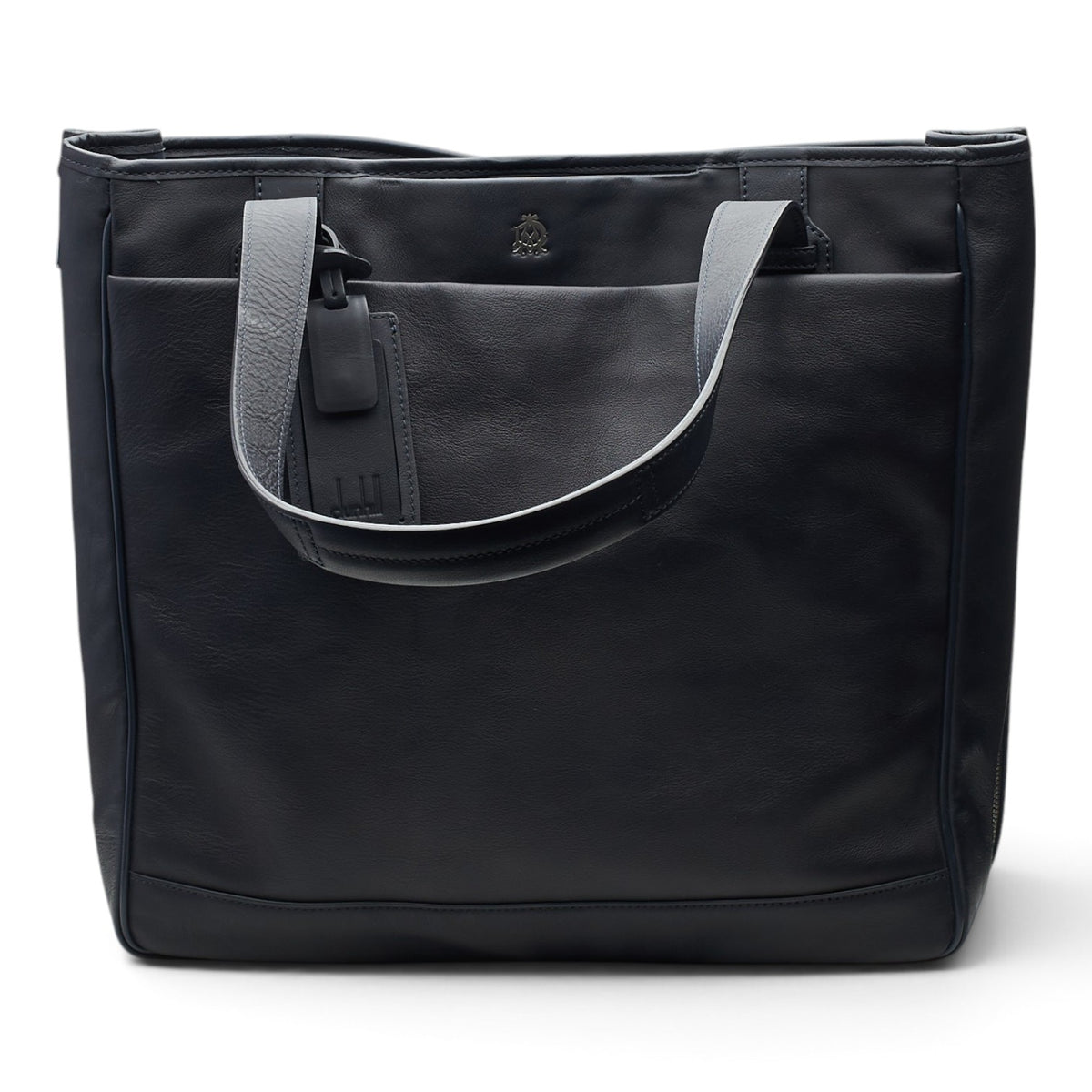 Navy Blue Leather Traveller Utility Tote Bag