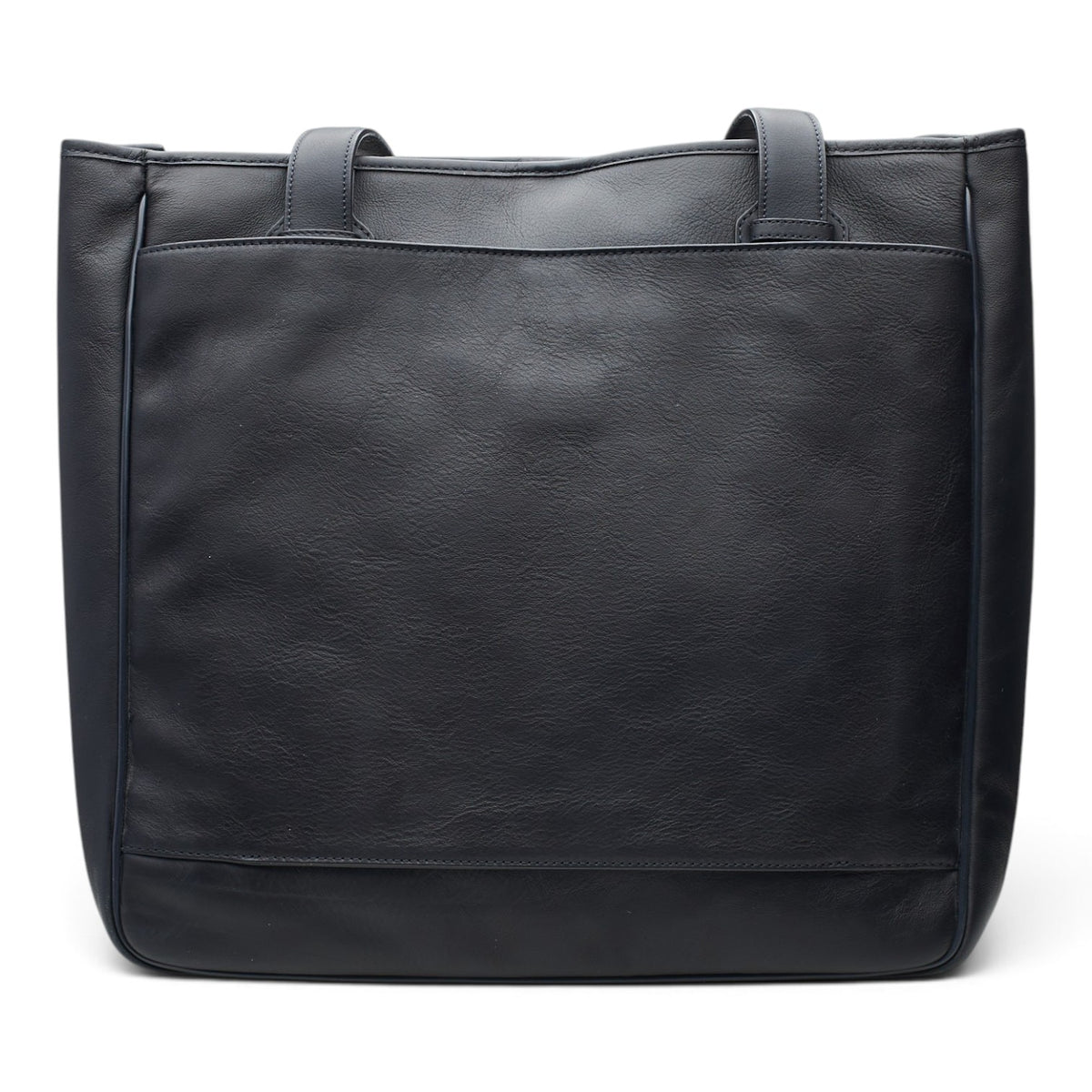 Navy Blue Leather Traveller Utility Tote Bag