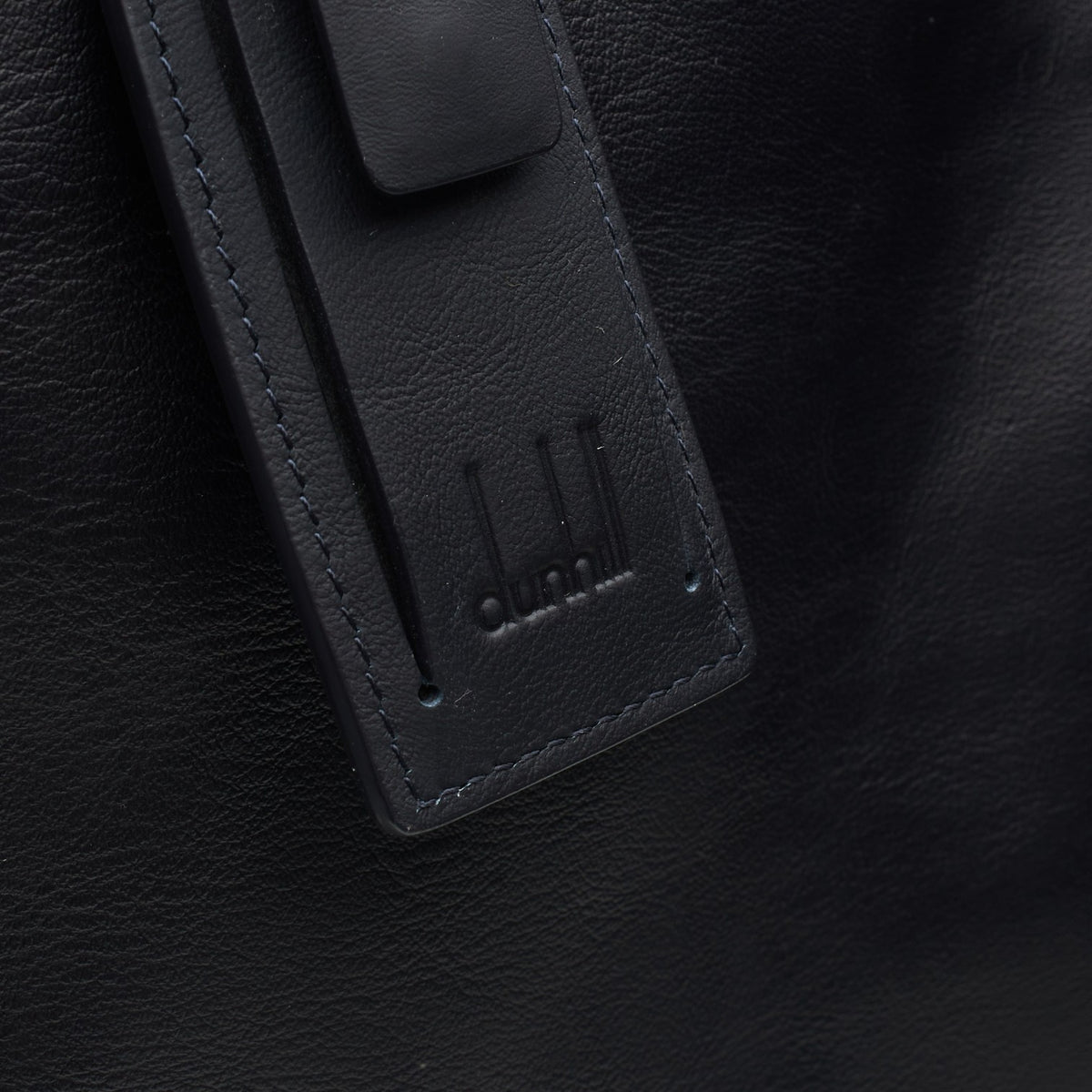 Navy Blue Leather Traveller Utility Tote Bag
