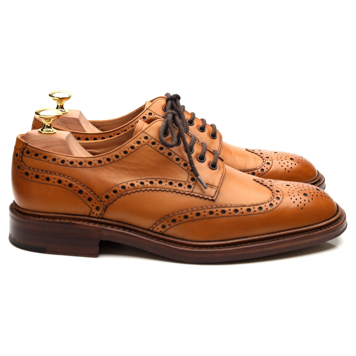 1880 &#39;Chester 2&#39; Tan Brown Leather Derby Brogues UK 8 F