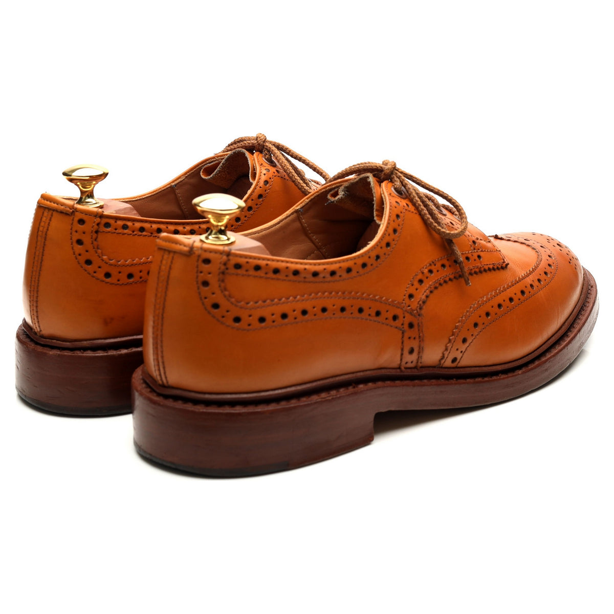 &#39;Bourton&#39; Tan Brown Leather Country Derby Brogues UK 9.5
