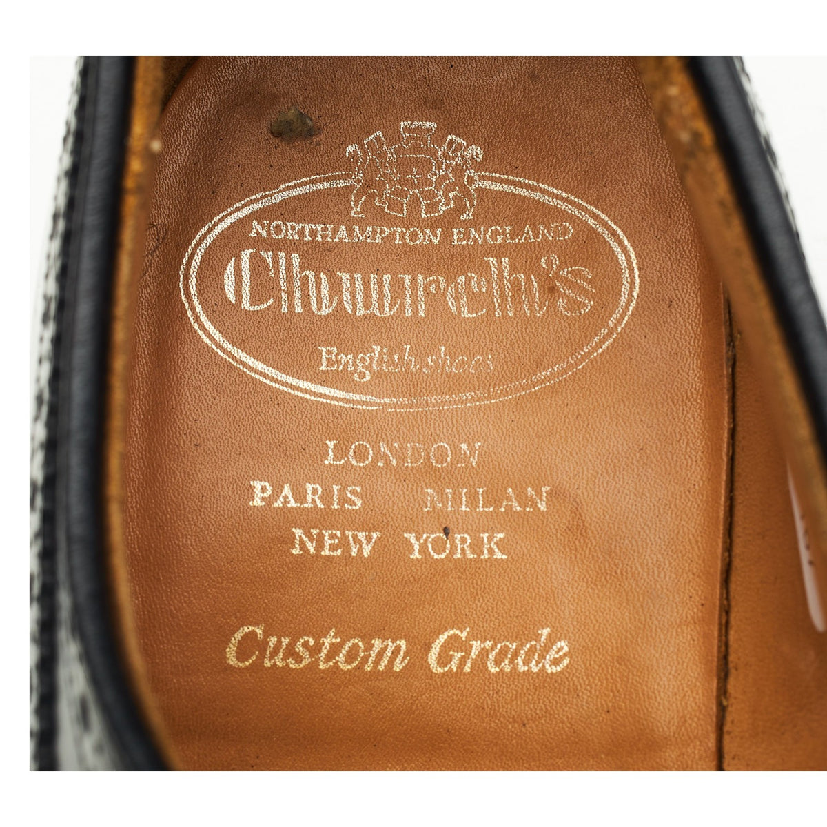 'Grafton' Black Leather Derby Brogues UK 8.5 F