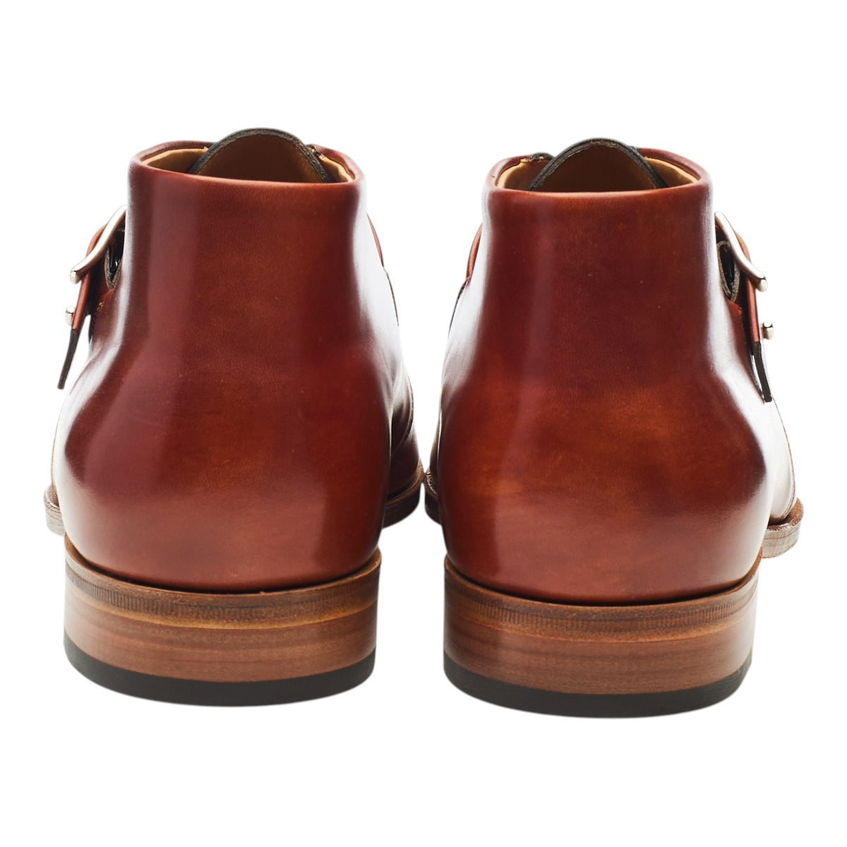 'Highgate' Tan Brown Museum Leather Monk Strap Boots UK 7 E