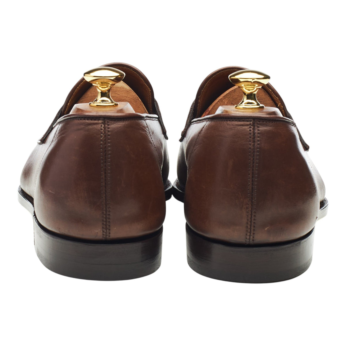 'Ashley' Dark Brown Leather Split Toe Loafers UK 10.5 E
