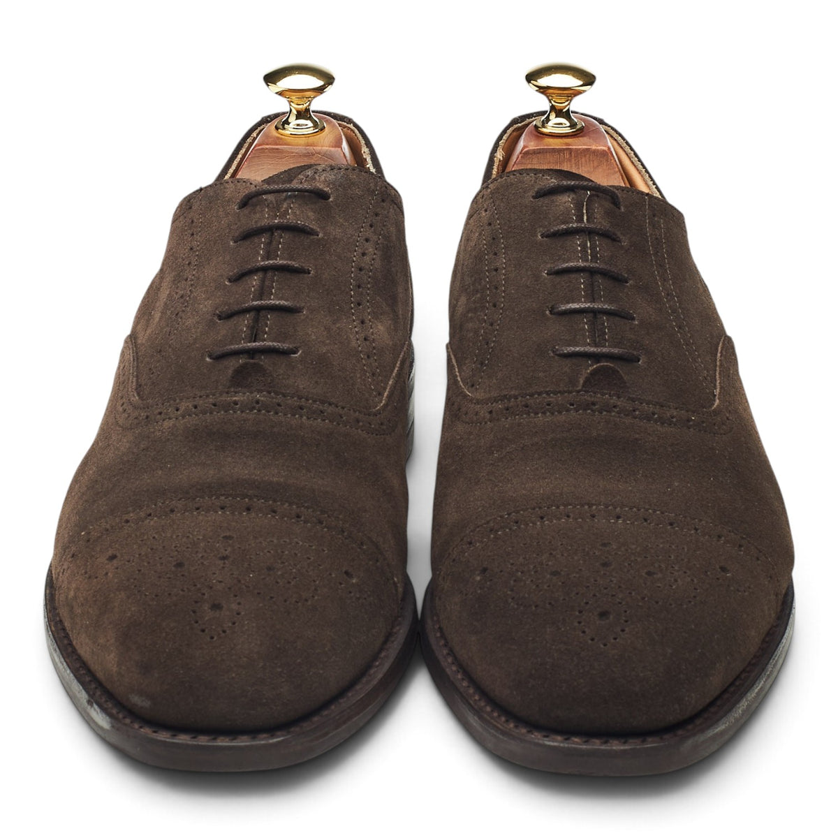 'Kelmarsh' Dark Brown Suede Oxford Brogues UK 9.5 F