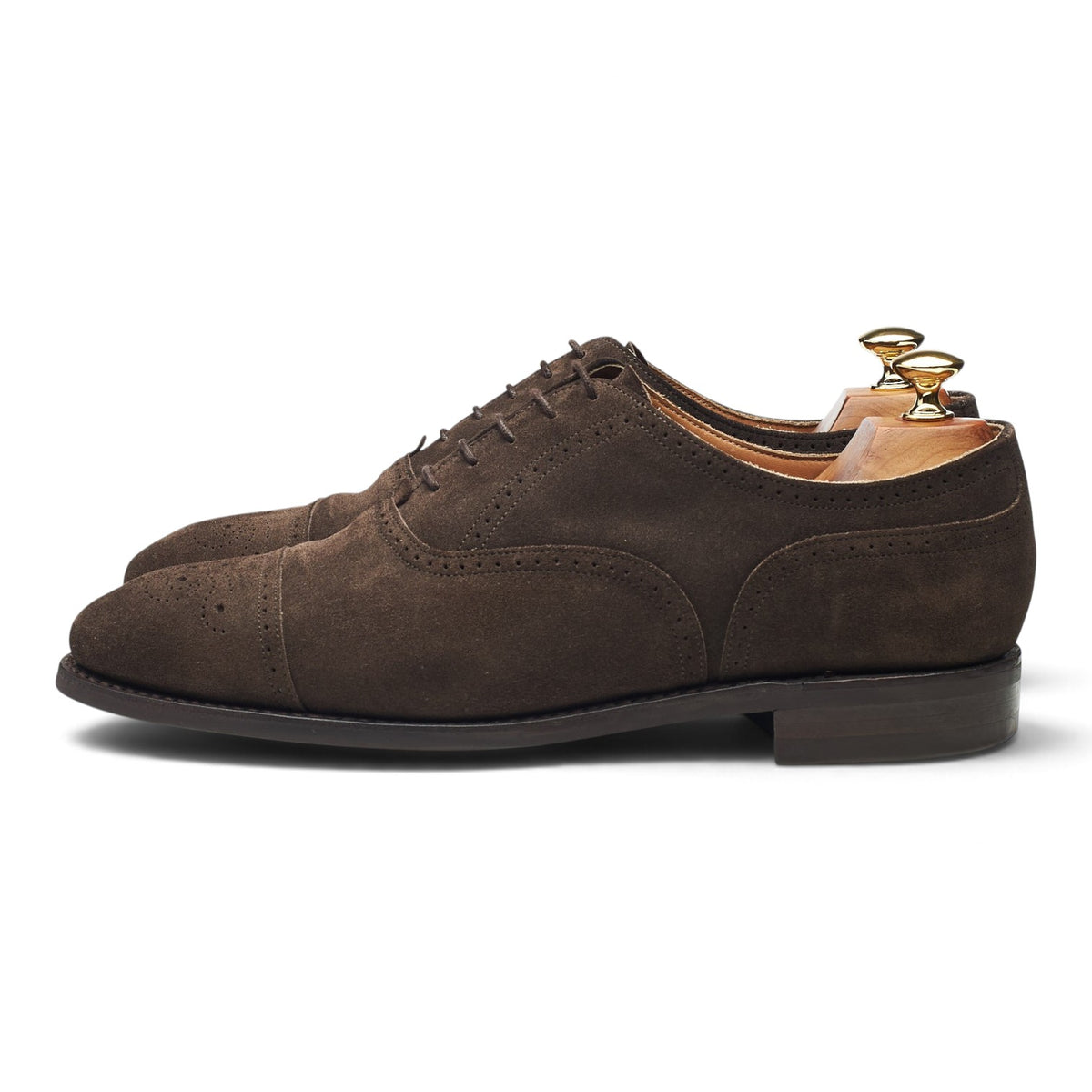 'Kelmarsh' Dark Brown Suede Oxford Brogues UK 9.5 F
